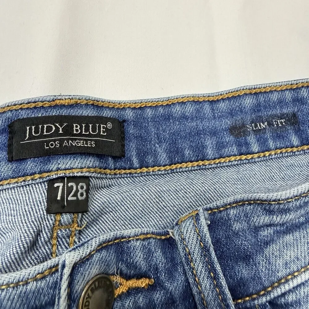 Judy Blue Skinny Jeans Womens 7/28 Medium Wash Blue Denim JB82106MD Stretch